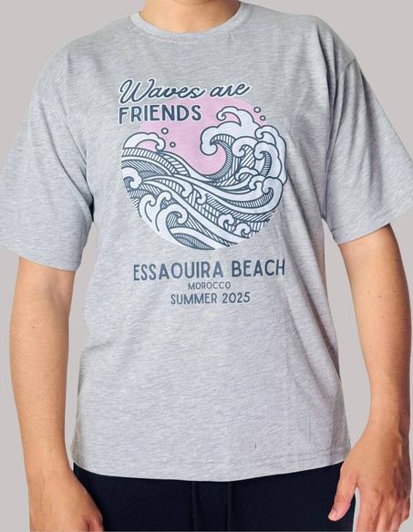 Grey t-shirt : Waves are Friends