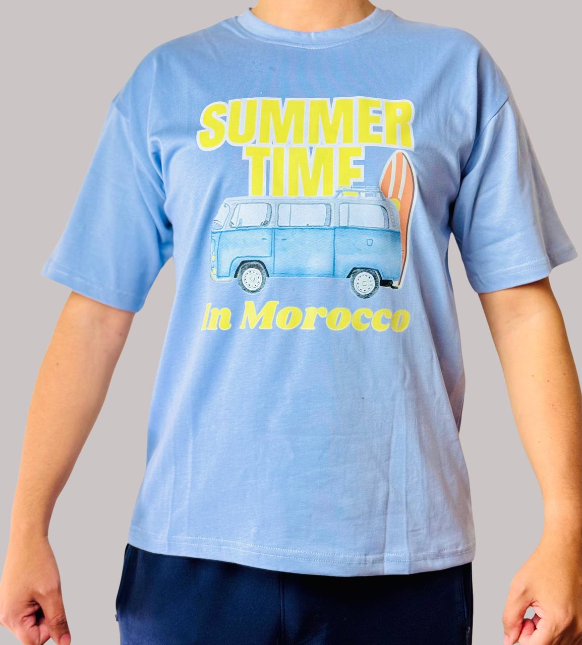 Sky-blue t-shirt : Summer Time