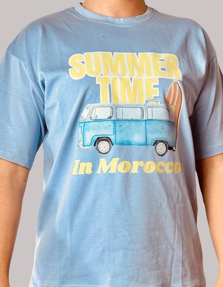 Sky-blue t-shirt : Summer Time