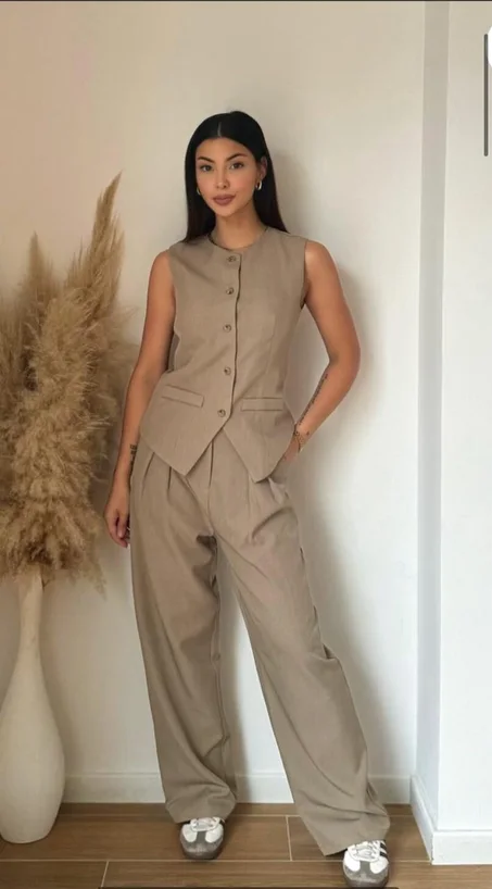 Ensemble gilet tissu