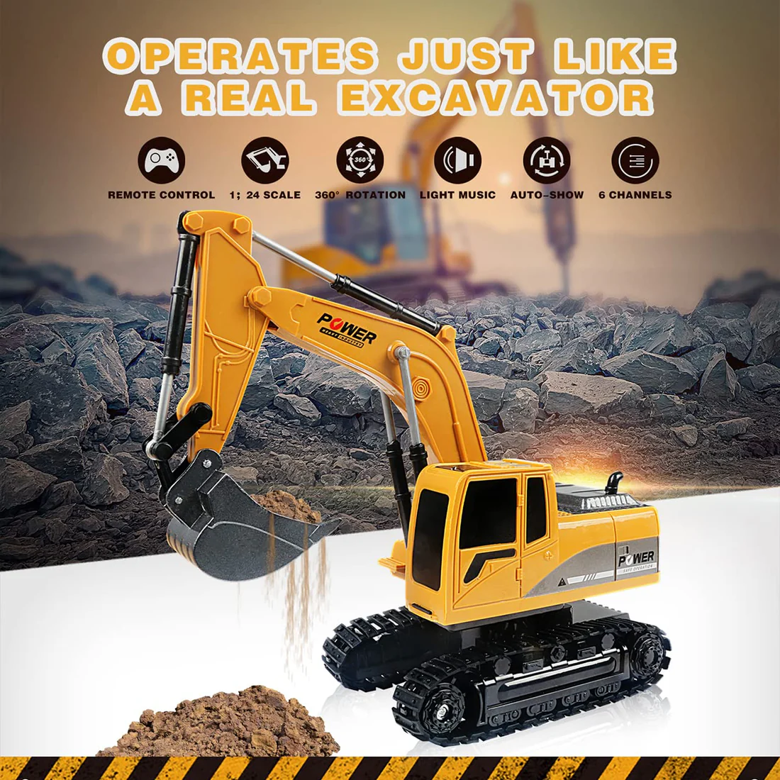 لعبة الحفارة الهيدروليكية بالتحكم عن بعد (RC Excavator)