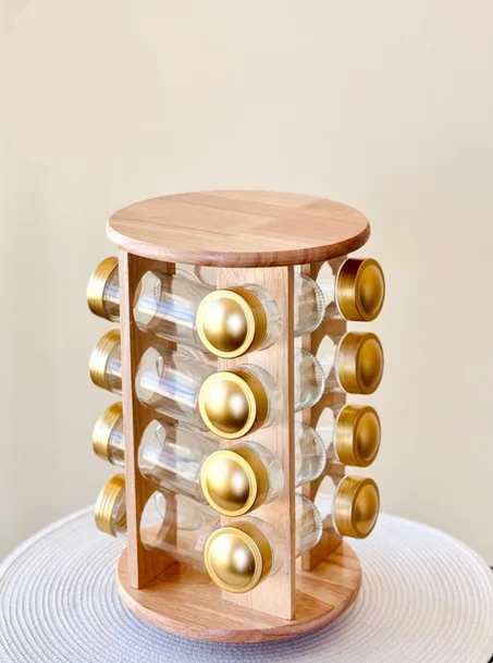 طقم توابل فاخر – 12 قطعة بسطح دائري