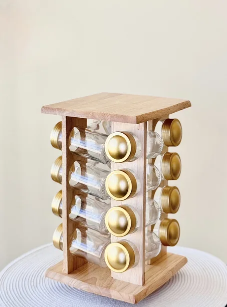 طقم توابل فاخر 12 قطفة بسطح مربع