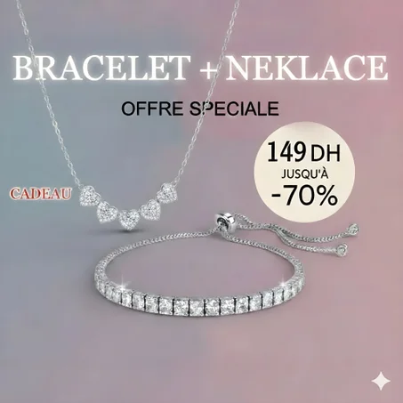 Hearts necklace+bracelet