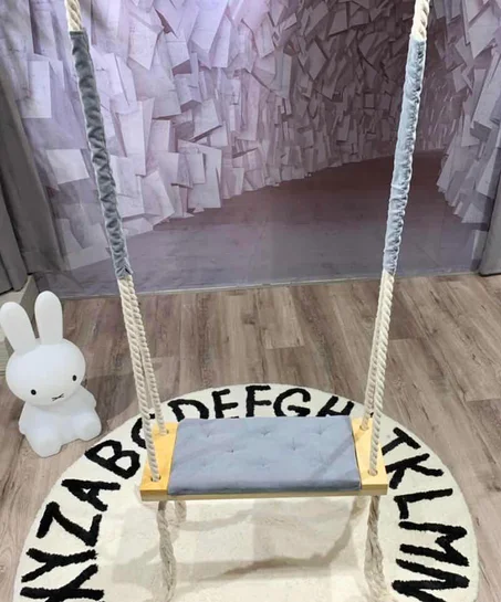 كرسي أرجوحة معلّق نوردي فخم — للبيت والحديقة، مناسب للكبار والصغار