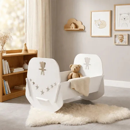 سرير أطفال هزاز بتصميم عصري وأنيق 👶✨