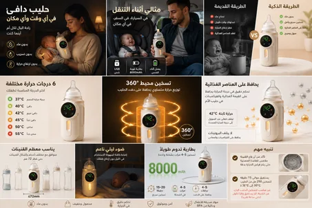 مدفأة زجاجات الأطفال المحمولة