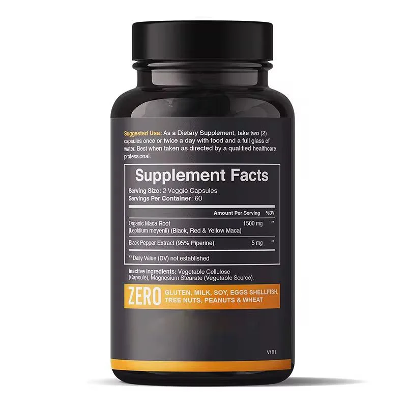 🌿 MACA 1500 mg – Extra Strength  Black, Red & Yellow Maca Root – 120 gélules