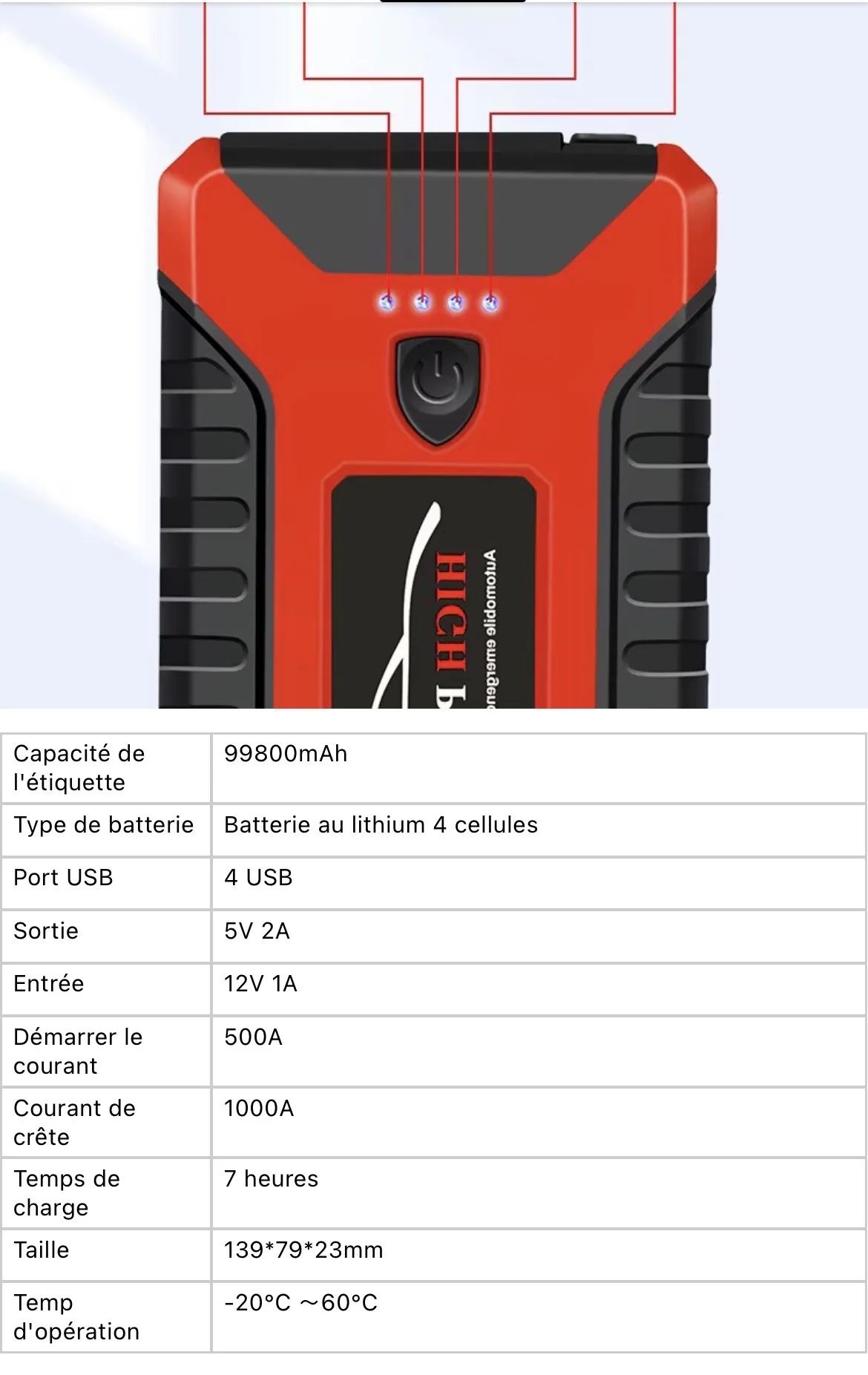 booster de voiture Multifonctionnel avec  pomp pneu
