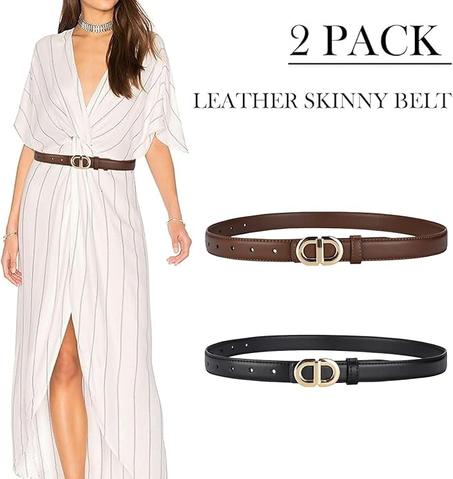 احزمة جلدية عصرية للنساء من هيبايد، احزمة للجينز مع مشبك ذهبي، احزمة رفيعة قابلة للتعديل