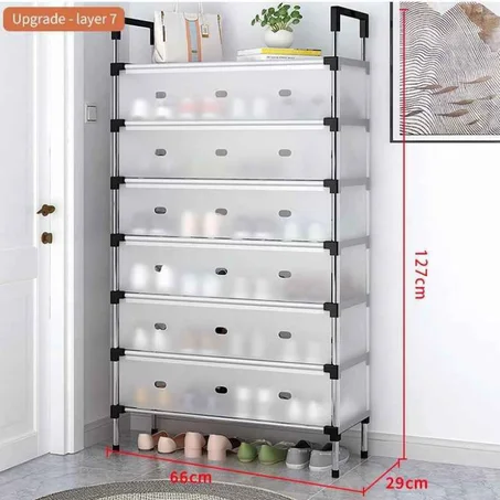 خزانة أحذية 7 طبقات مع مسند ذراع - تصميم عصري وعملي