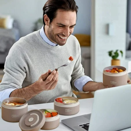 LUNCHBOX Lunch Box isotherme portable en acier inoxydable, récipient alimentaire isolant à 4 Couches