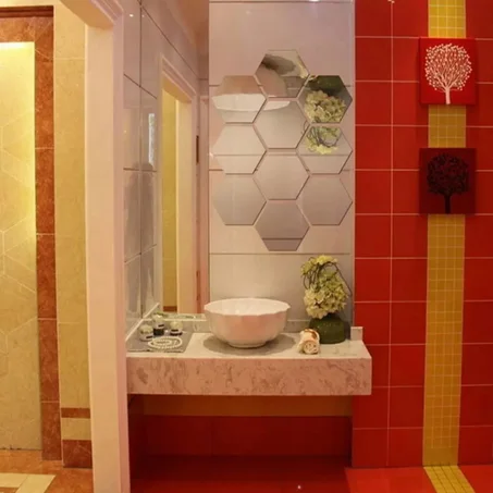 Miroirs Hexagonaux pour décoration murale ( 18 piéces haute qualité )