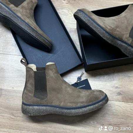 boots en daim GRIS haute qualite