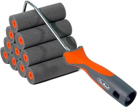 Paquete de 11 rodillos de pintura de espuma de alta densidad de 4 pulgadas, rodillo de espuma especial para acabado suave y preciso, pequeños rodillos de espuma negra para pintar paredes