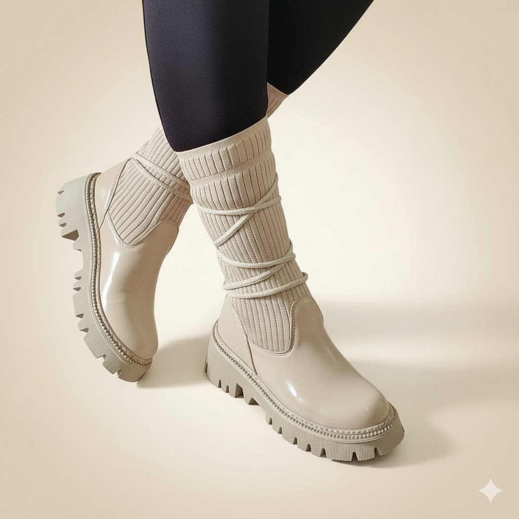 حذاء عصري مع جوارب طويلة