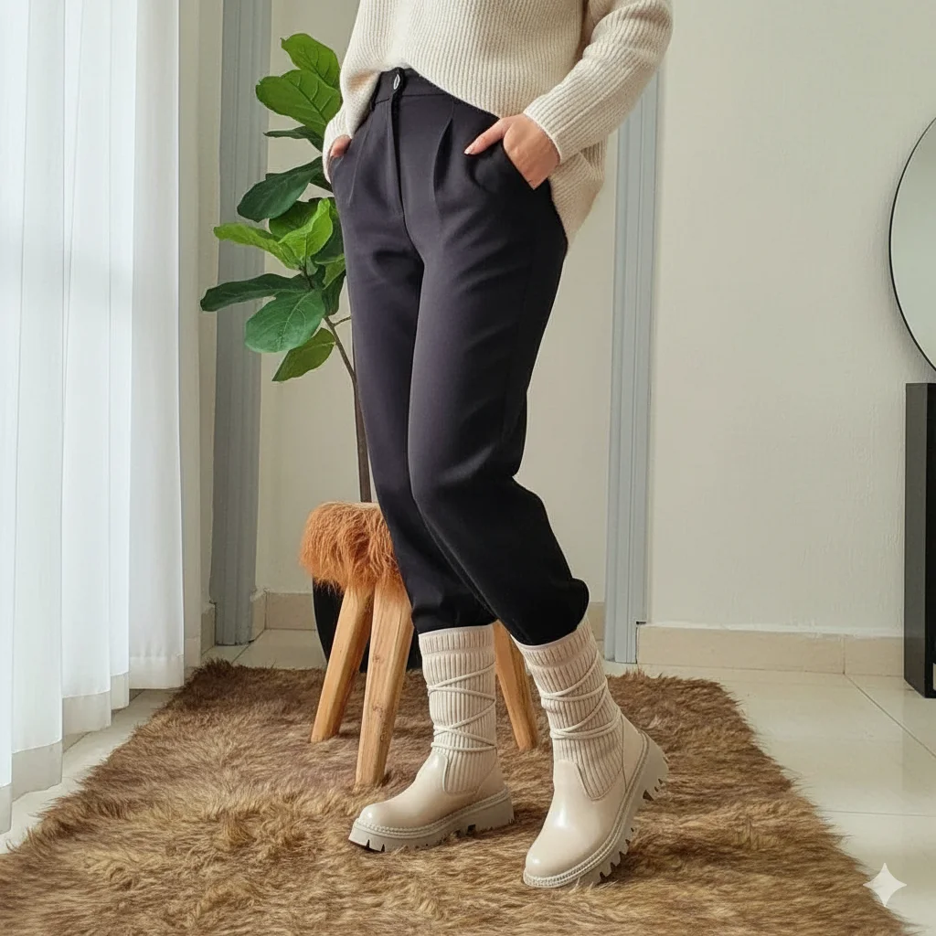 حذاء عصري مع جوارب طويلة