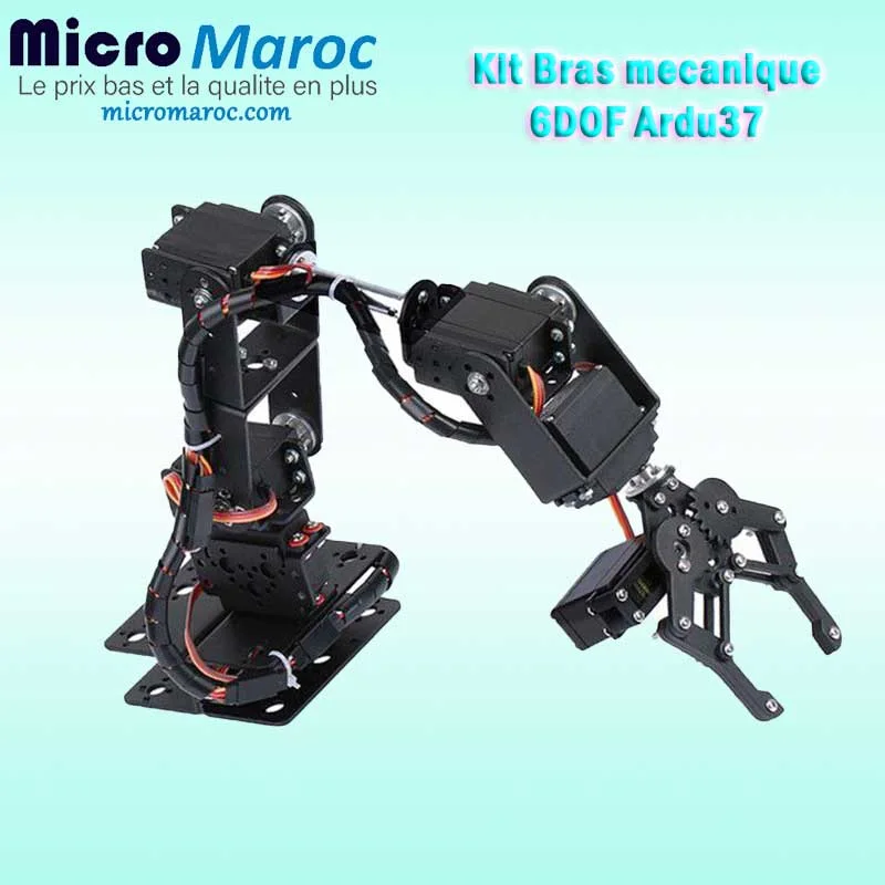 La Griffe De Robot 6DOF – Bras Mécanique Manipulateur Avec 6 Servomoteurs Pour Éducation & Projets DIY