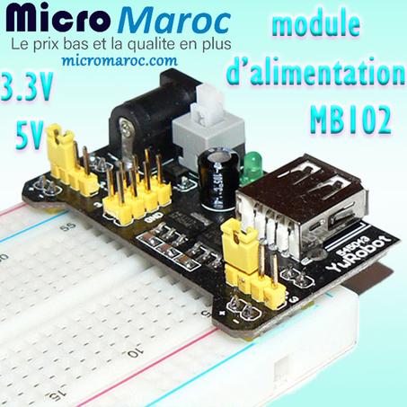 Module d’alimentation MB102 Power Supply 3.3V 5V  Bread Board