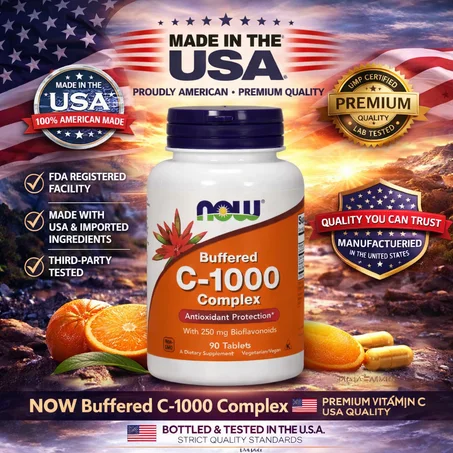 NOW Buffered C-1000 Complex – Premium Vitamin C USA Quality