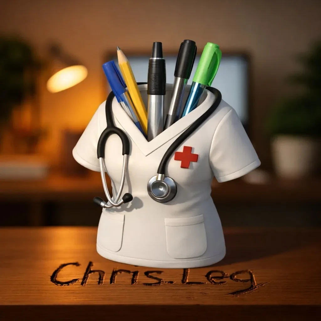 حامل أقلام اللمسة الطبية (Doctor’s Desk Organizer) — هدية فاخرة بدقة