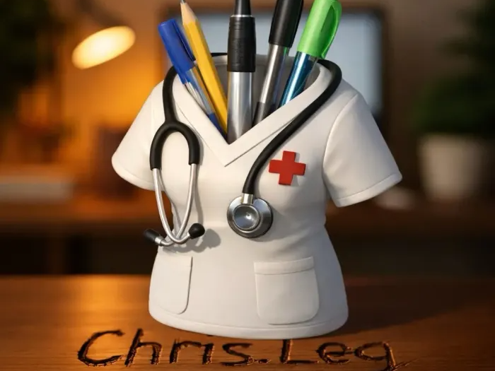 حامل أقلام اللمسة الطبية (Doctor’s Desk Organizer) — هدية فاخرة بدقة