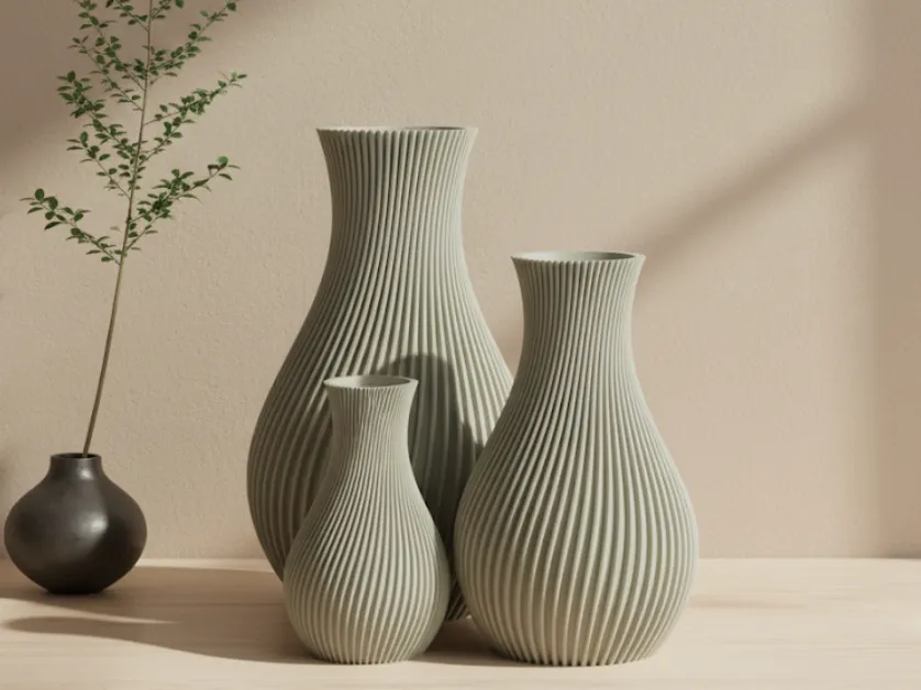 مزهرية التضلّع العصري (Ribbed Modern Vase)
