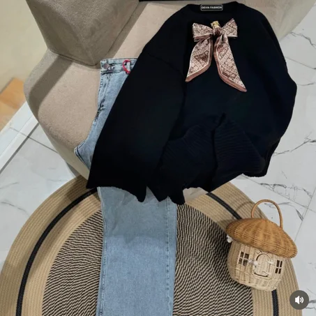 Pull Chic avec Nœud Décoratif