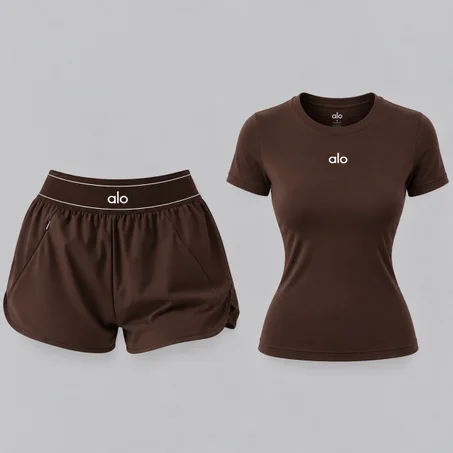 Ensemble ALO – T-shirt ajusté & Short Taille Haute