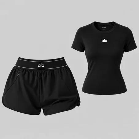 Ensemble ALO – T-shirt ajusté & Short Taille Haute