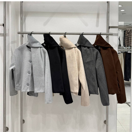Manteau Court Premium – Col Structuré & Finition Soignée