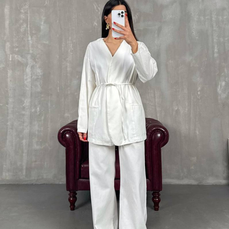 Ensemble kimono en lin