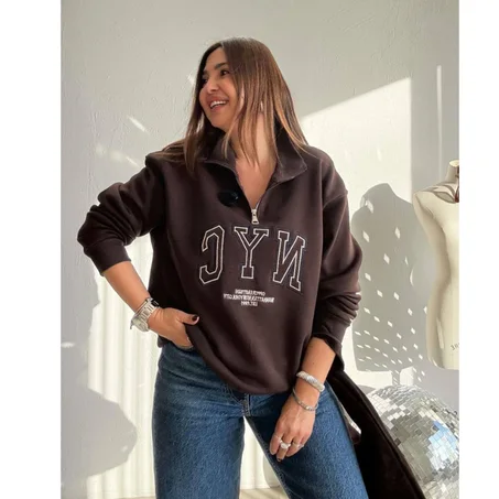 Sweat Oversize NYC – Col Zippé & Style Urbain