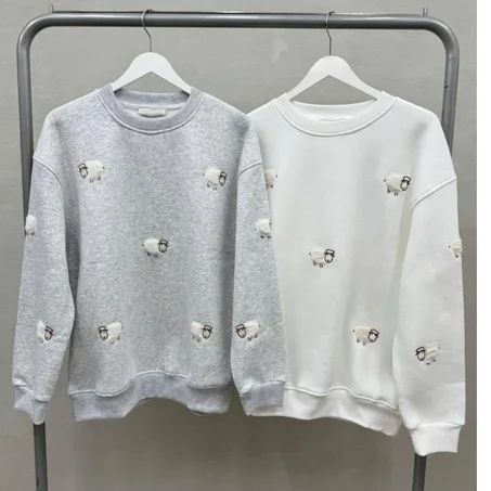 Pull Oversize Teddy Sheep – Blanc Crème