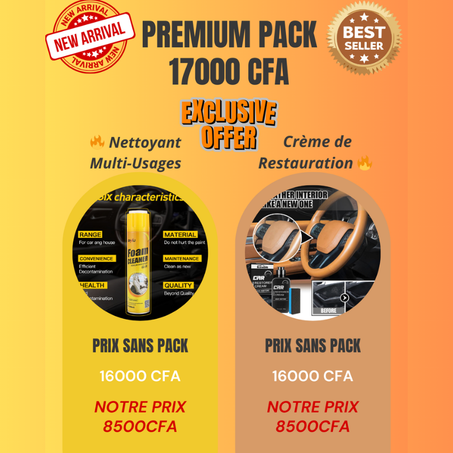 🚗✨ Pack Auto Shine 2 en 1 (Nettoyant Moussant + Pâte de Rénovation)