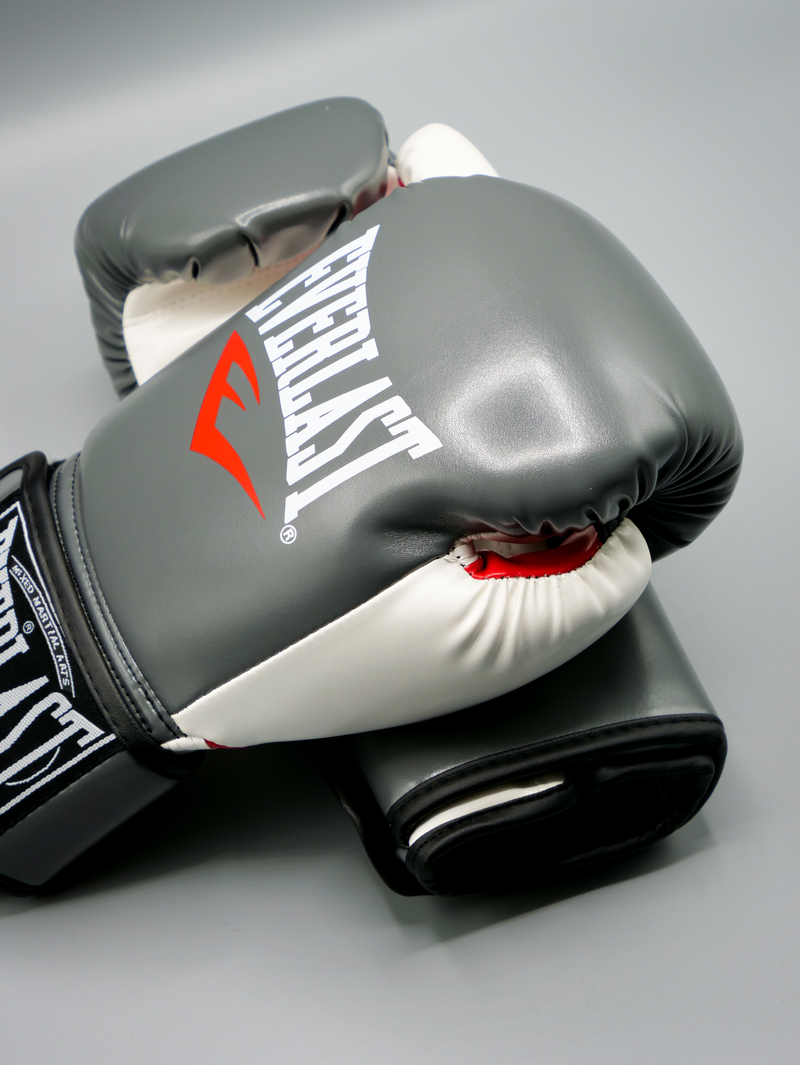 NEW Pack Everlast Gris : Gants Everlast + Bandes + Protège dents FAFA Blanche