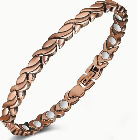 1pc Bracelet Magnétique En Cuivre Pur 99,99% Pour Femmes, Bracelet Magnétique En Cuivre Solide Sans Parfum, Bijoux Cadeau D'anniversaire