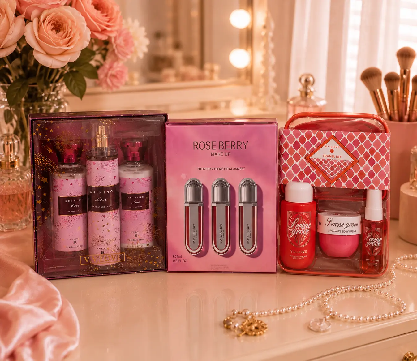 V.V.LOVE Shining Love Shower Gel + Shining Love Fragrance Mist + Shining Love Body Lotion 💗💗