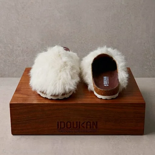 Sabots Idoukan Cozy en Fourrure Blanche - Édition Confort