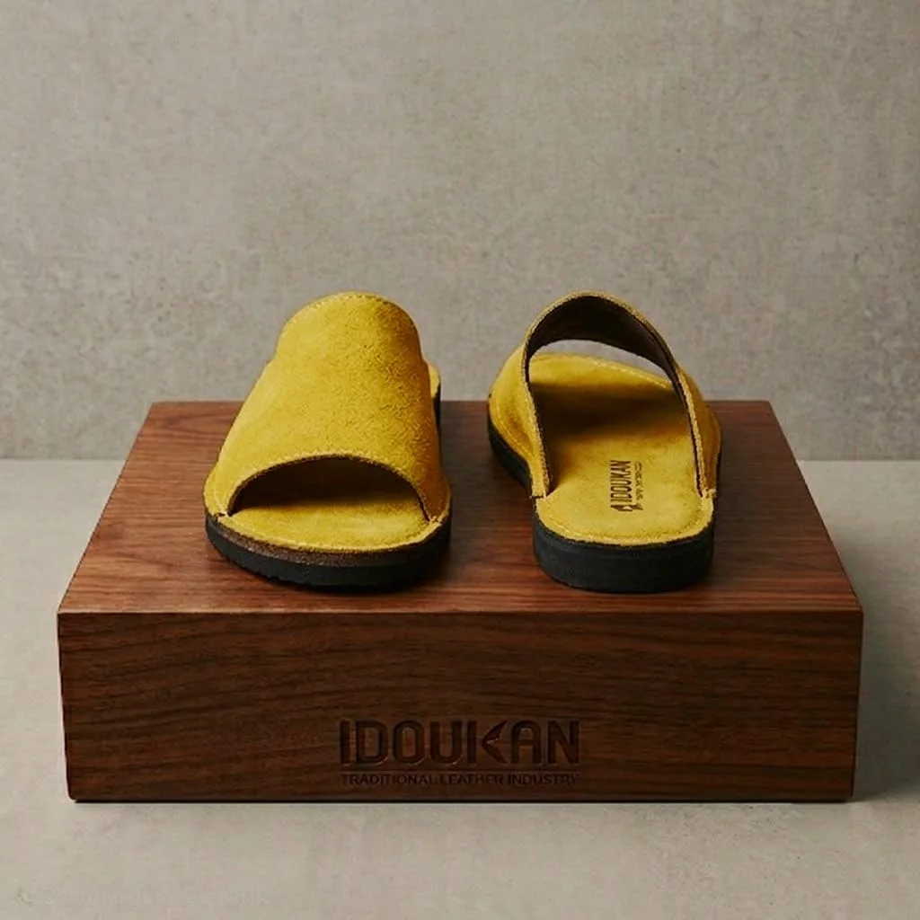 Sandales Idoukan en Daim Jaune - Édition Artisanale Premium
