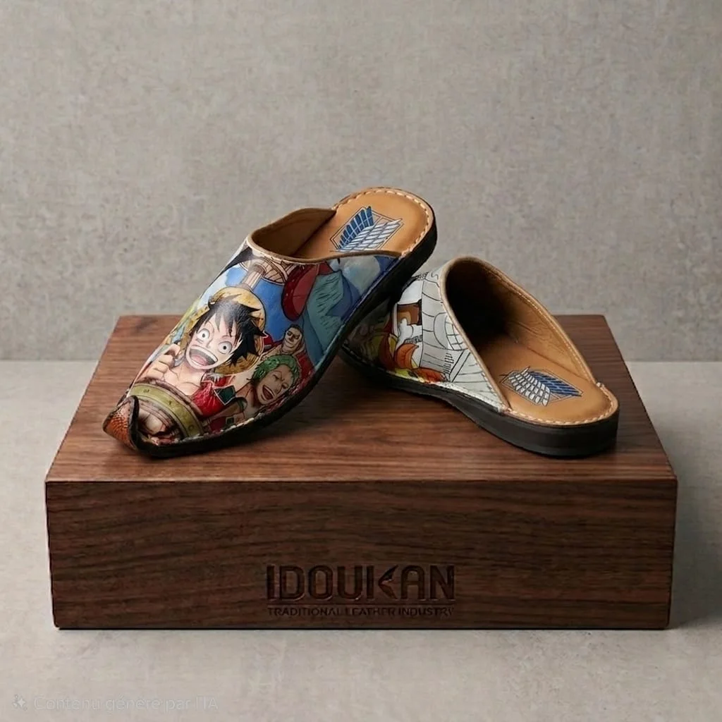 Idoukan Custom Anime Edition - Sandales en Cuir Véritable