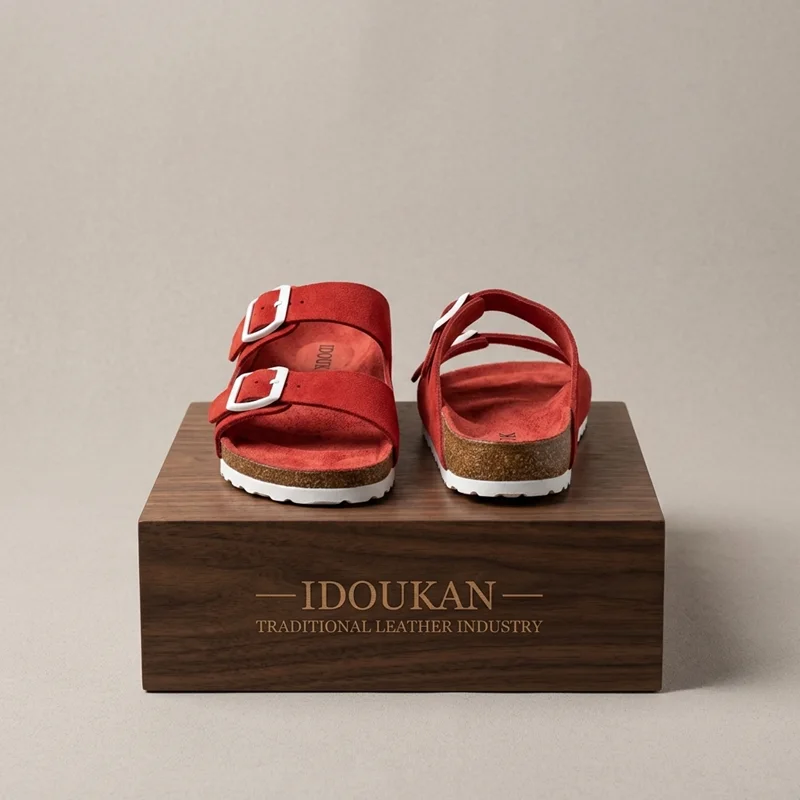 Sandales IDOUKAN Rouge Premium – Double Boucle & Semelle Anatomique