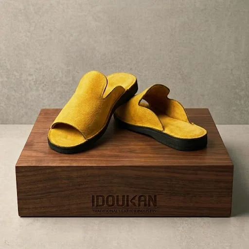 Sandales Idoukan en Daim Jaune - Édition Artisanale Premium