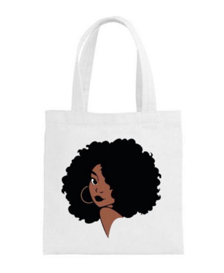 Tote bag curly hair
