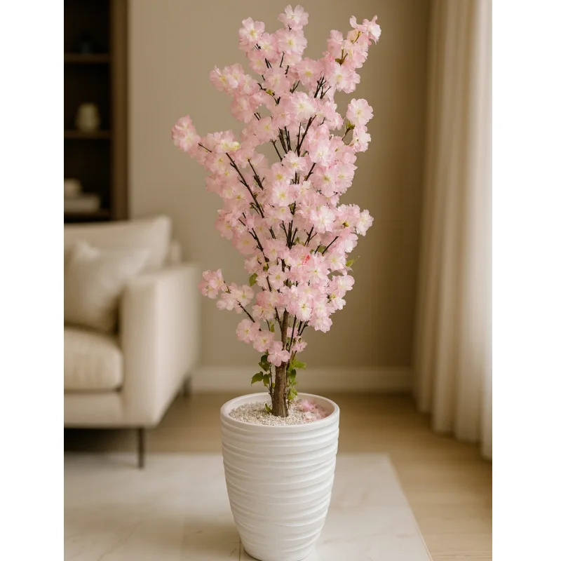 شجرة ديكور أزهار الكرز الفاخرة – 6 ألوان