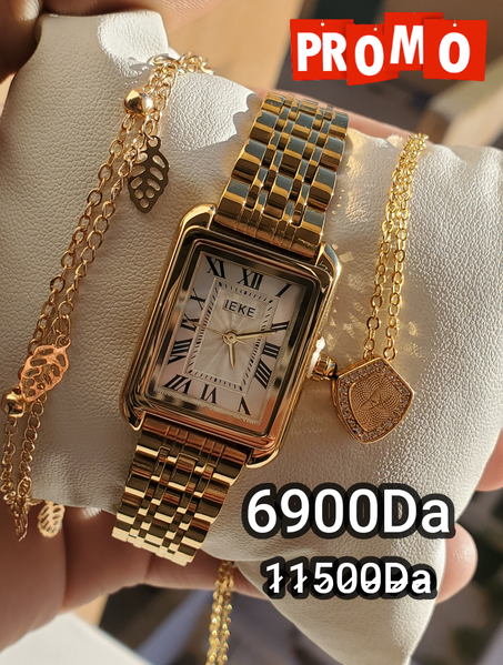 ORIGINAL IEKE Montre Femme 1900 GOLD + COLLIER + BRACELET