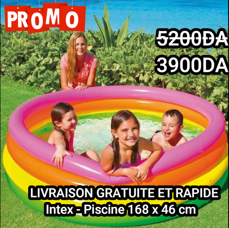 Intex - Piscine gonflable avec 4 anneaux, 168 x 46 cm