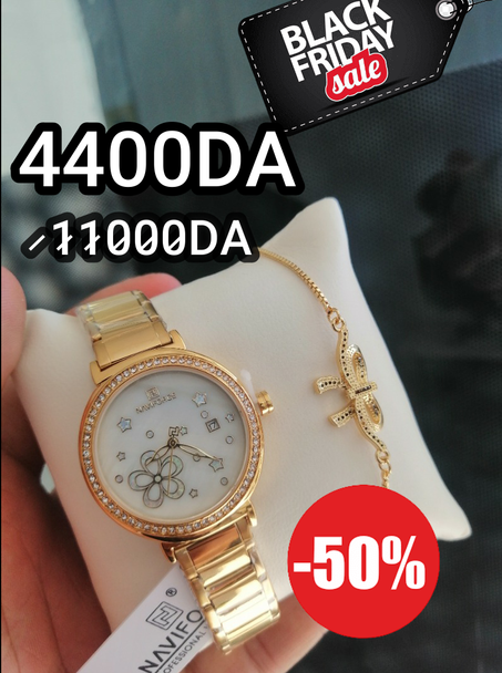 ORIGINAL NAVIFORCE Montre Femme GOLD