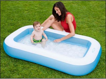 Intex Pataugeoire gonflable rectangulaire pour petits enfants.