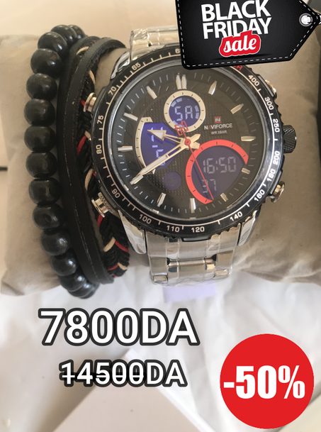 ORIGINAL NAVIFORCE dm noir + bracelet 78